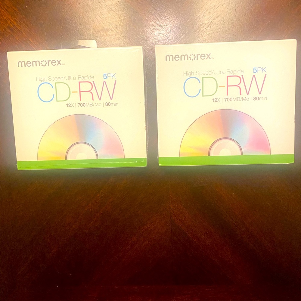 BRAND NEW TWO PACKS OF 5 CD-RW CD’S